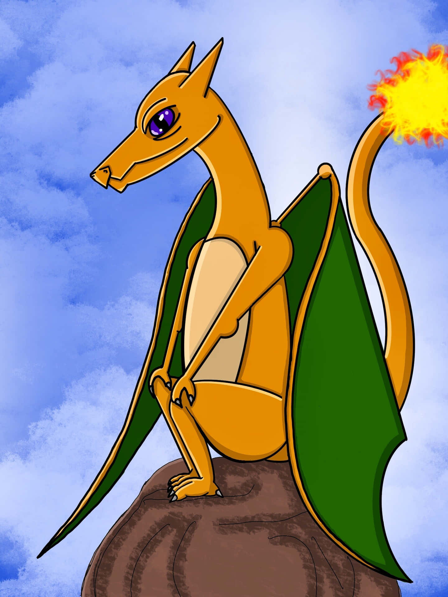 An Epic Charizard on the Rise Wallpaper