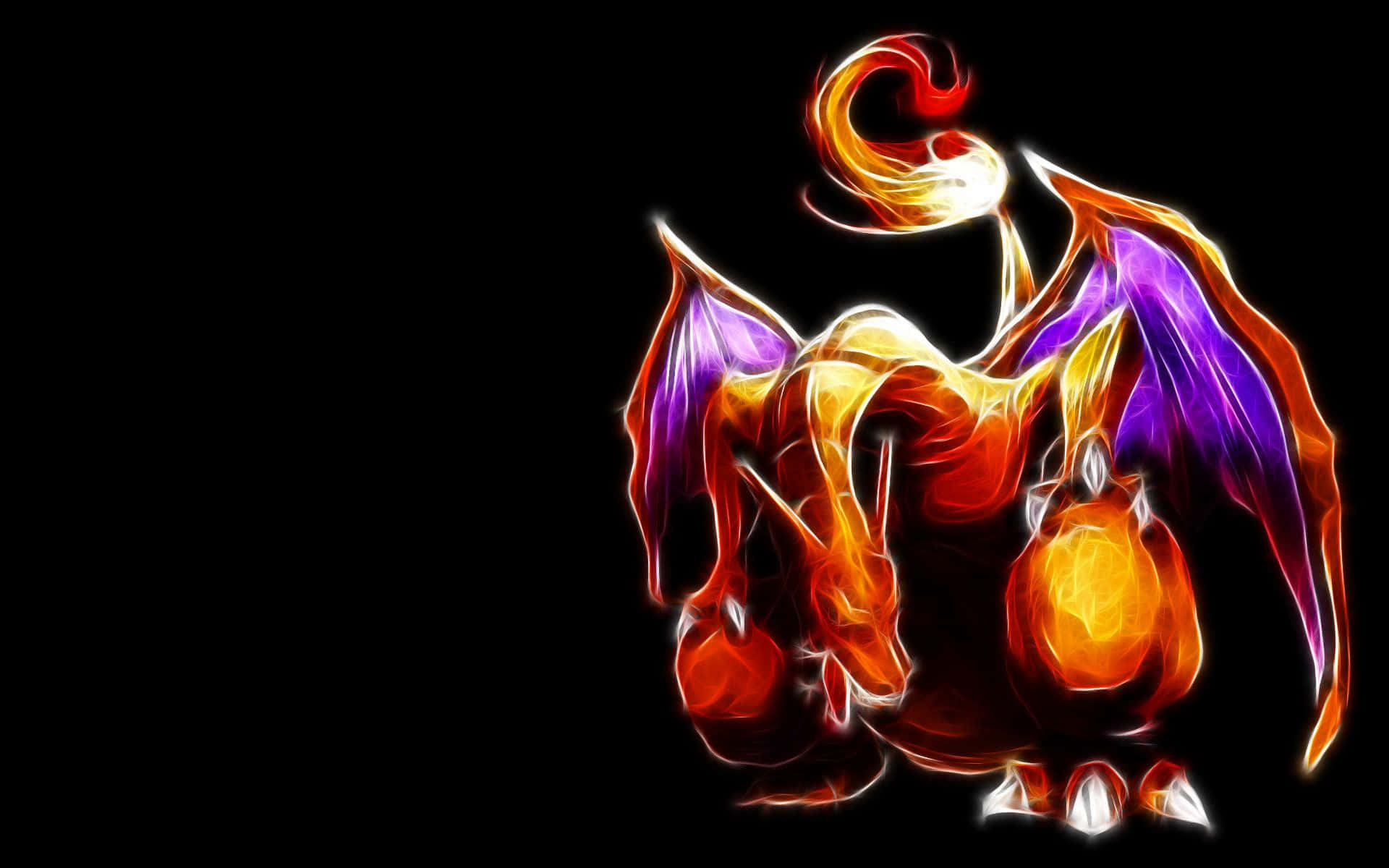 Epic Fire-Breathing Charizard in Action Wallpaper