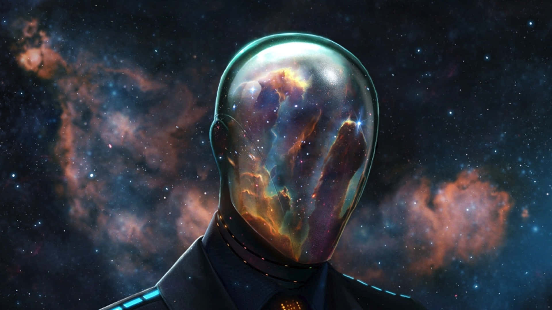 A Man In A Suit With A Space Helmet Wallpaper