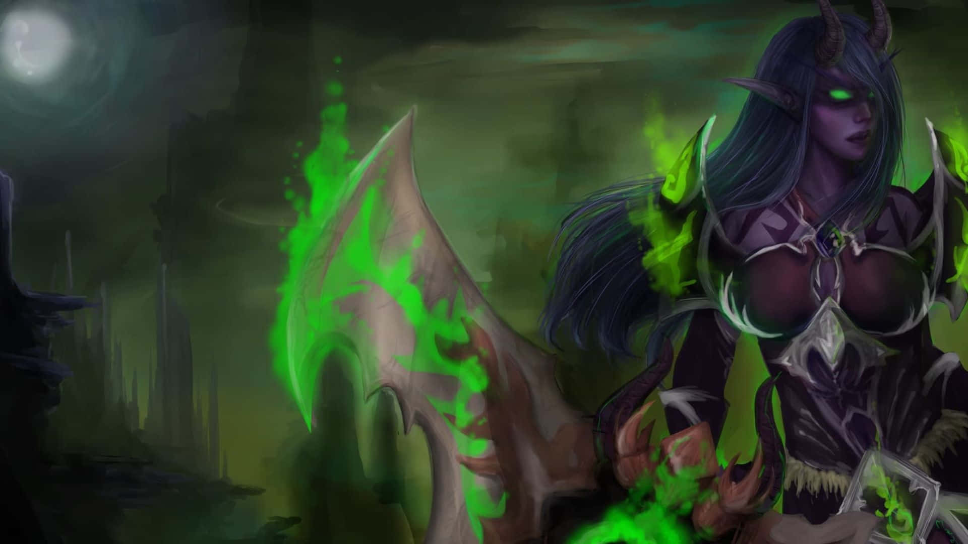 "epic Demon Hunter Takedown In World Of Warcraft" Wallpaper