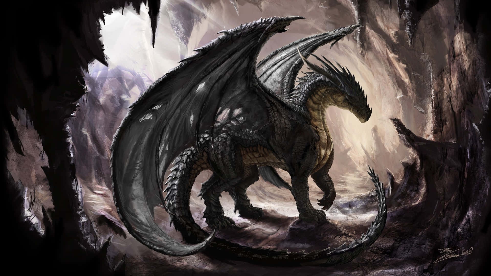 Explore the Magical Epic Dragon 4K Illustration Wallpaper