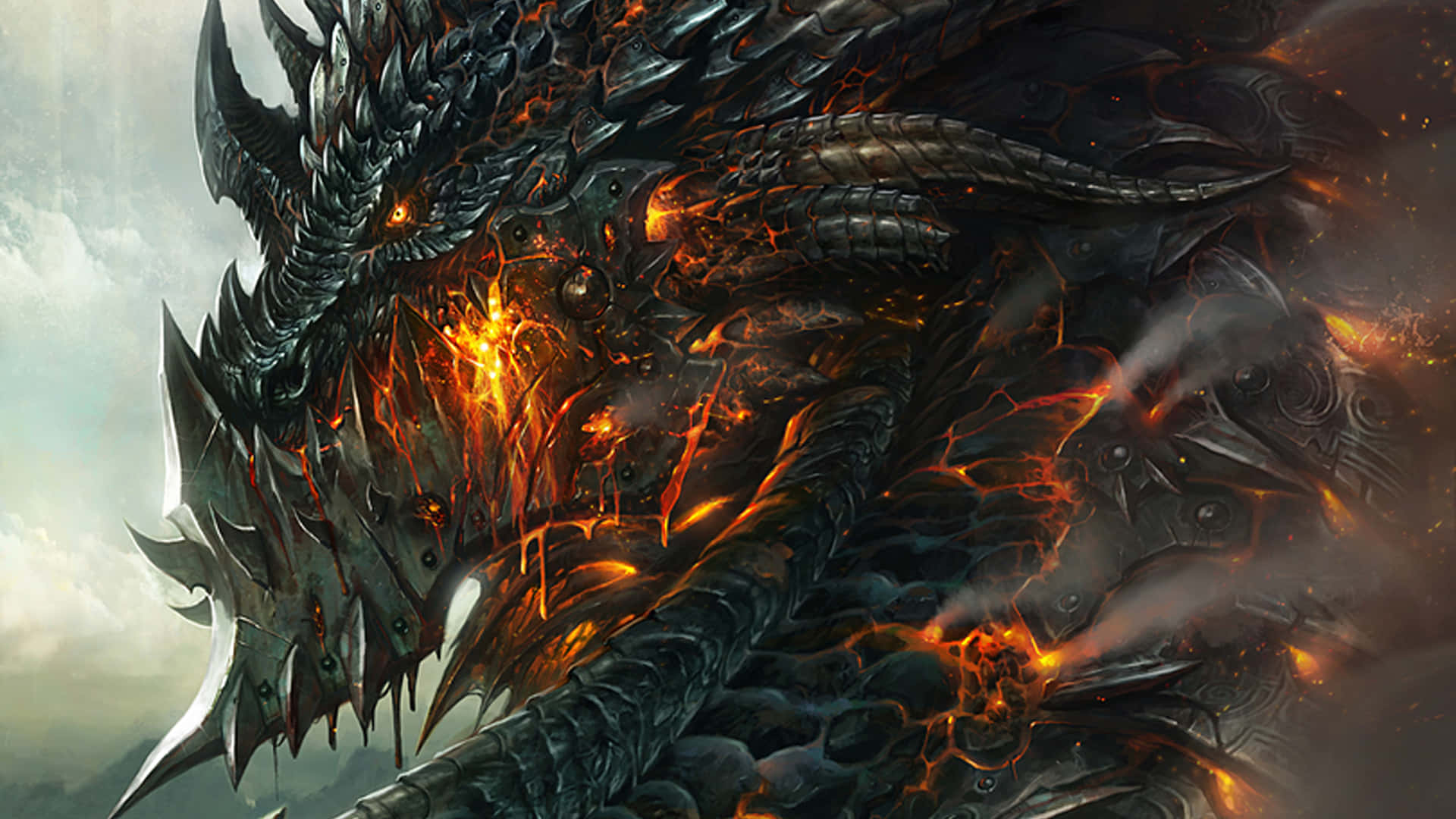 Epic Dragon On Fire Wallpaper