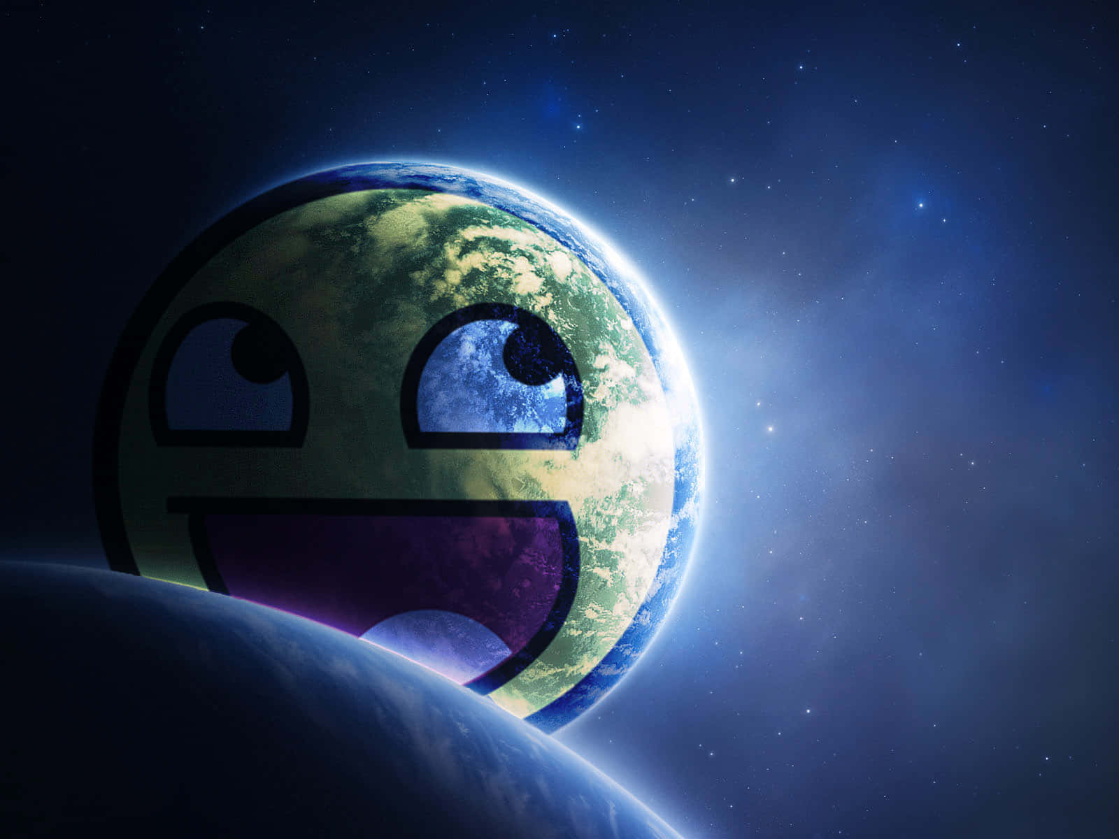 A Smiling Earth With A Smiley Face Wallpaper