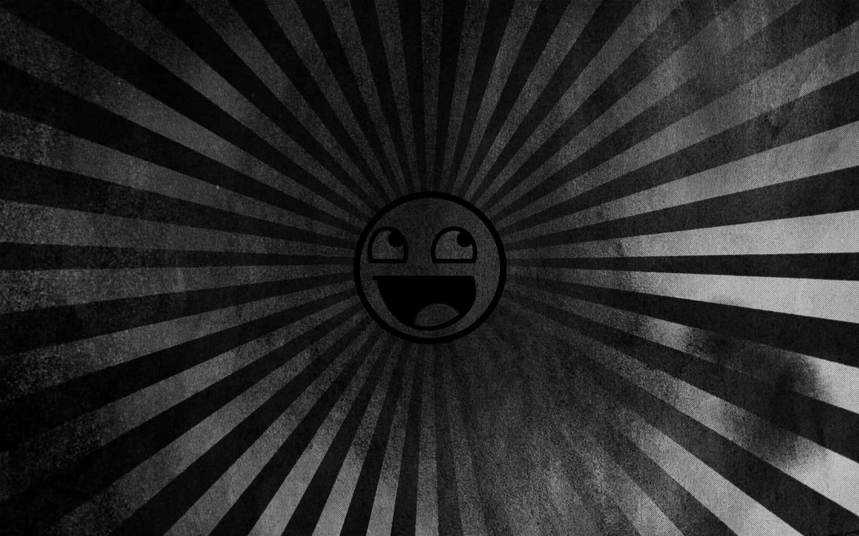 A Black And White Photo Of An Emoticon Wallpaper
