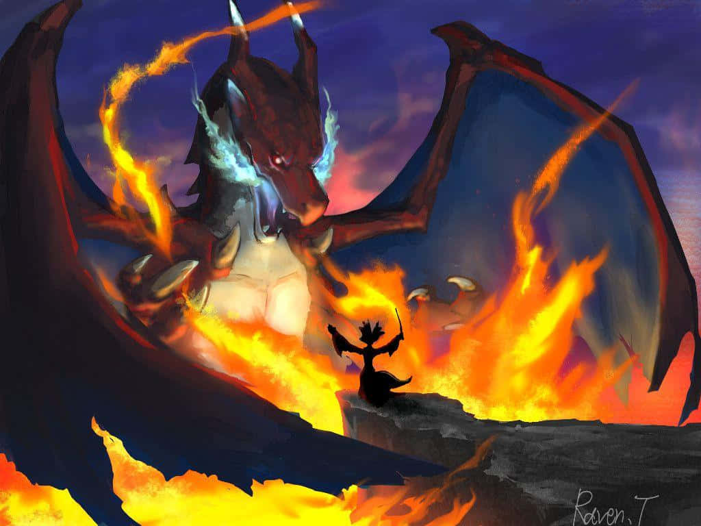 Epic Fire Dragon Battle Artwork Wallpaper