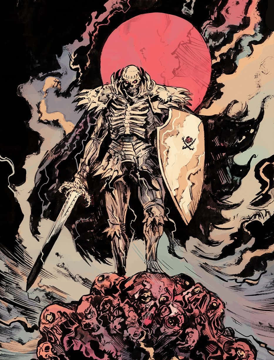 Epic Image Of Skull Knight In Battle Wallpaper