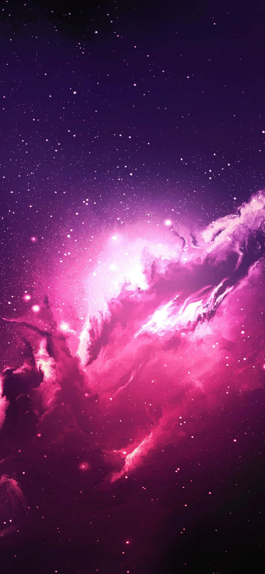 A Purple Space With Stars And Clouds Wallpaper