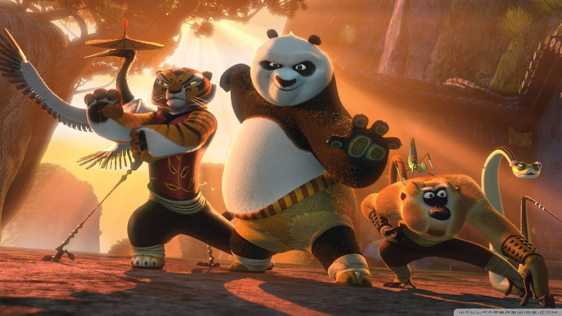 Épicokung Fu Panda E Os Cinco Furiosos. Papel de Parede