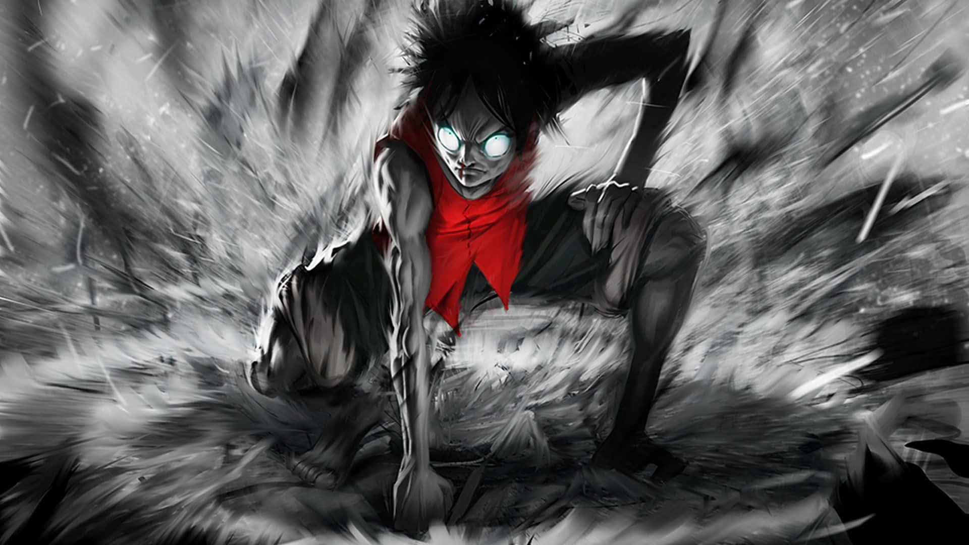 Epic Luffy Black And White One Piece Wallpaper