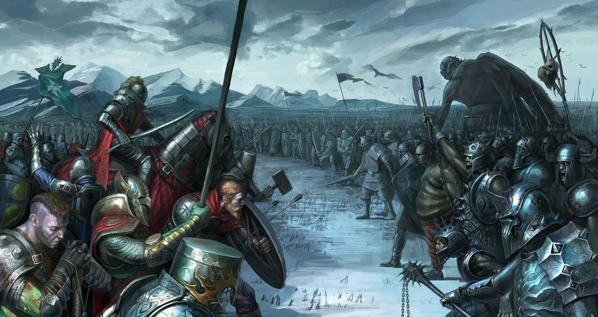 Epic Medieval Battle Scene Wallpaper