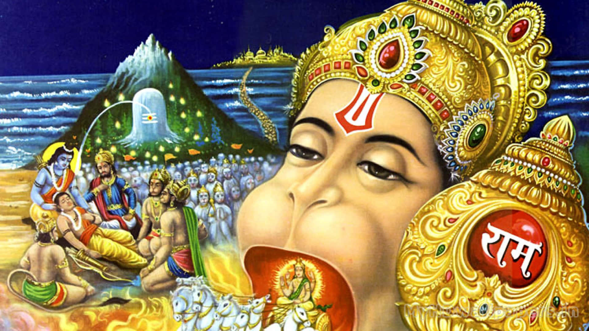 A majestic depiction of Lord Hanuman