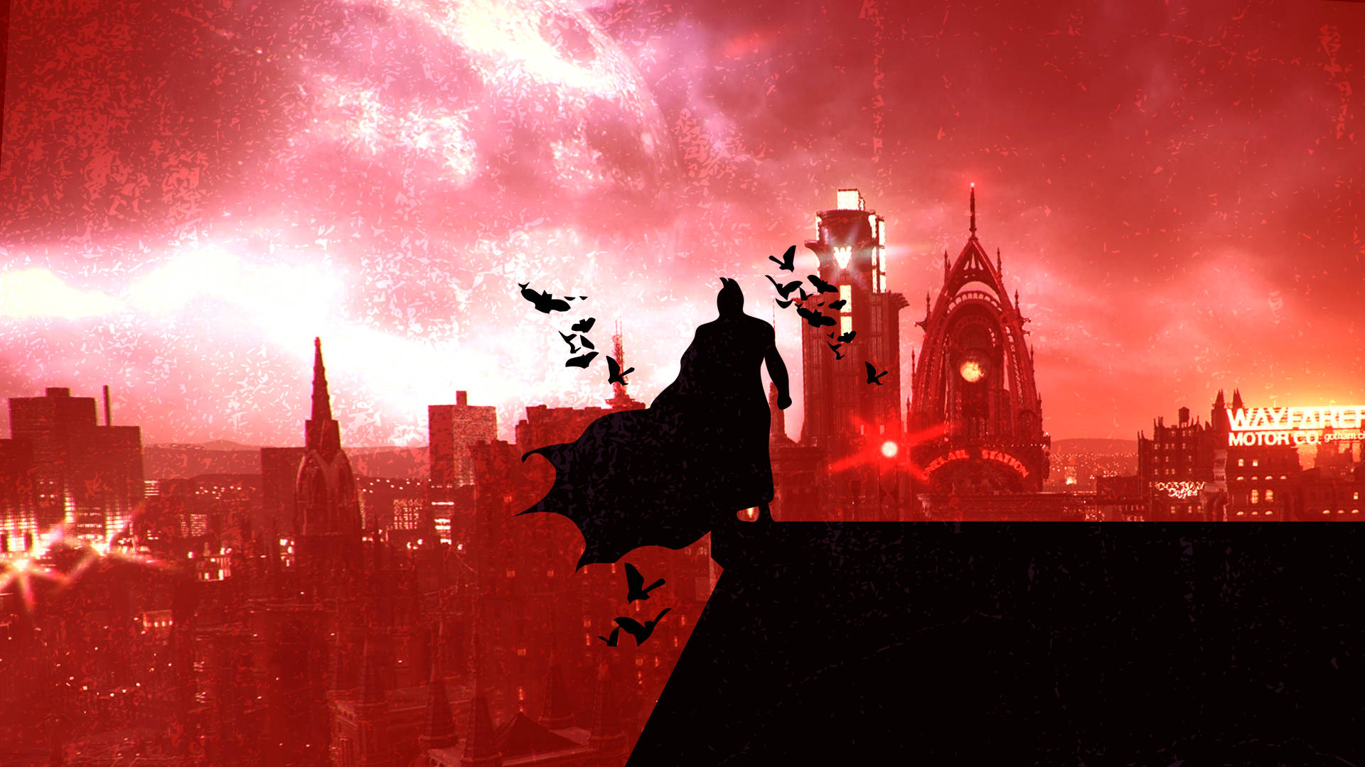 Epic Red 4k Gotham Batman Wallpaper