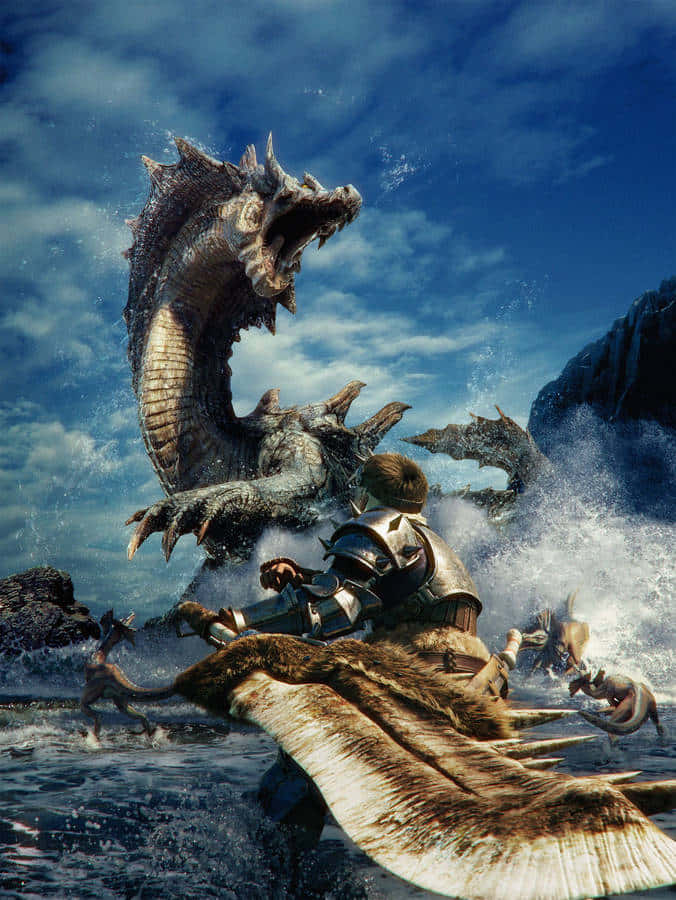 Epic_ Sea_ Dragon_ Battle Wallpaper