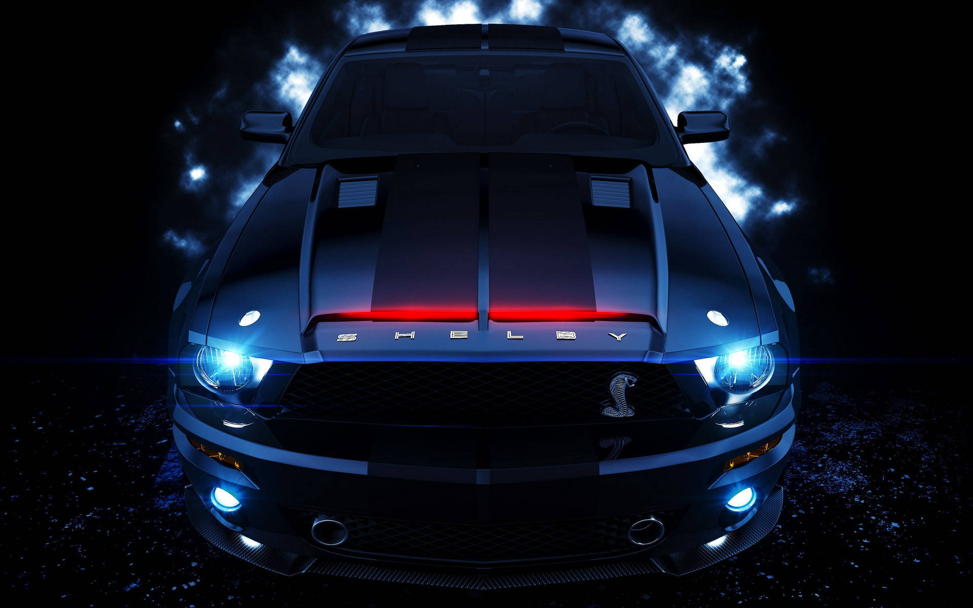 Episk Shelby Mustang HD Blå Tapet Wallpaper