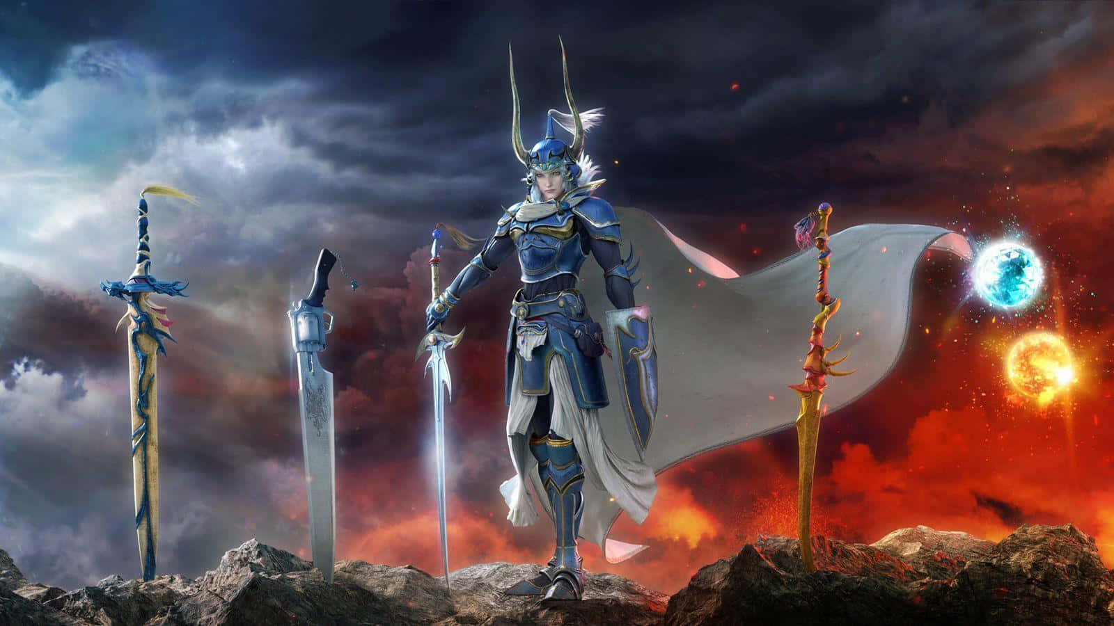 Epic Showdown In Final Fantasy Dissidia Wallpaper