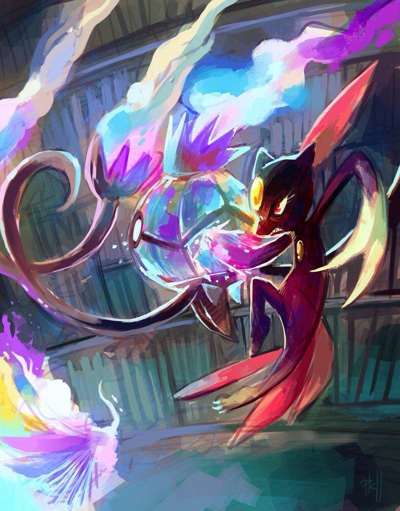Epic Sneasel And Chandelure Wallpaper