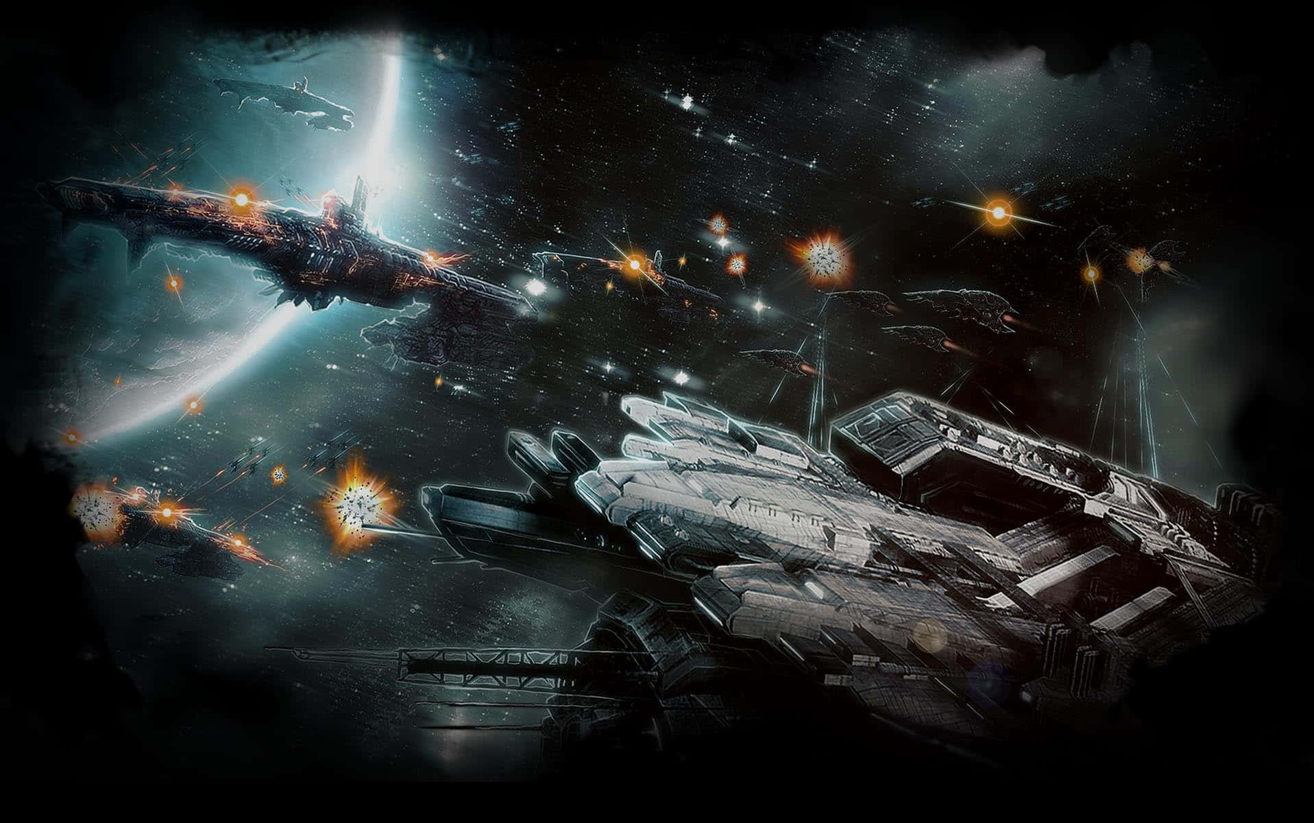 Epic_ Space_ Battle_ Artwork Wallpaper