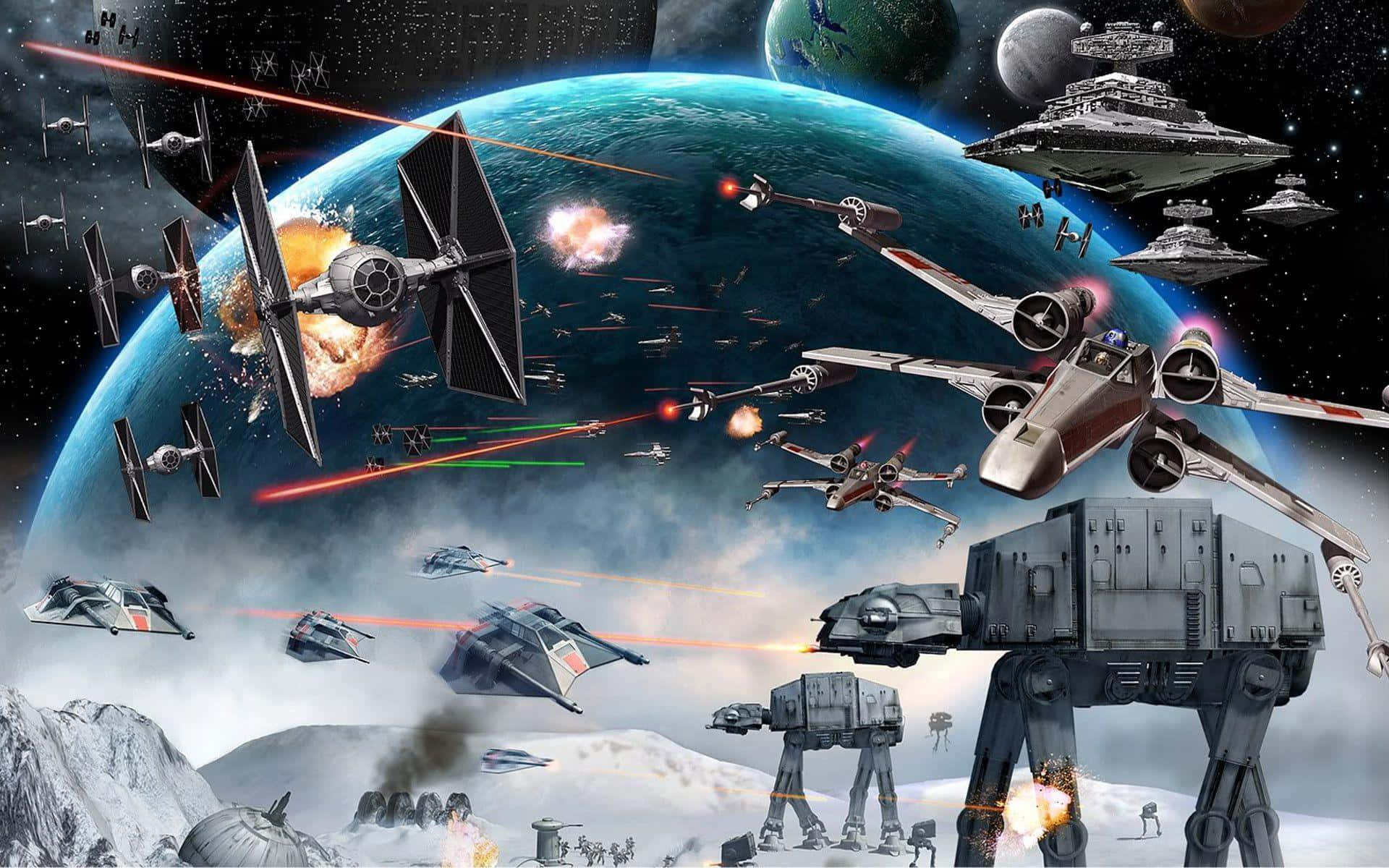 Epic Star Wars Space Battle Art Wallpaper