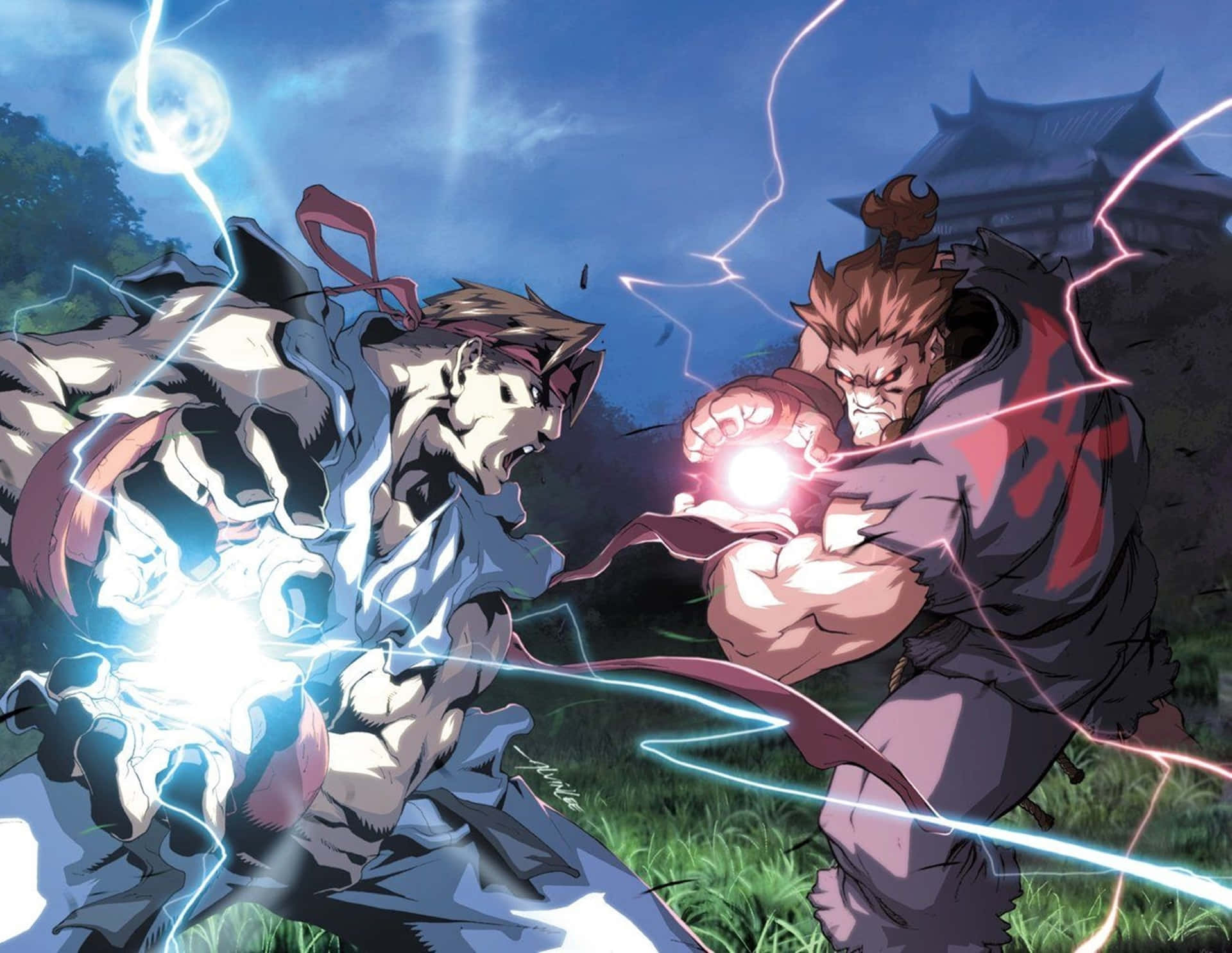 Epic Street Fighter Battle Akumavs Ryu Wallpaper