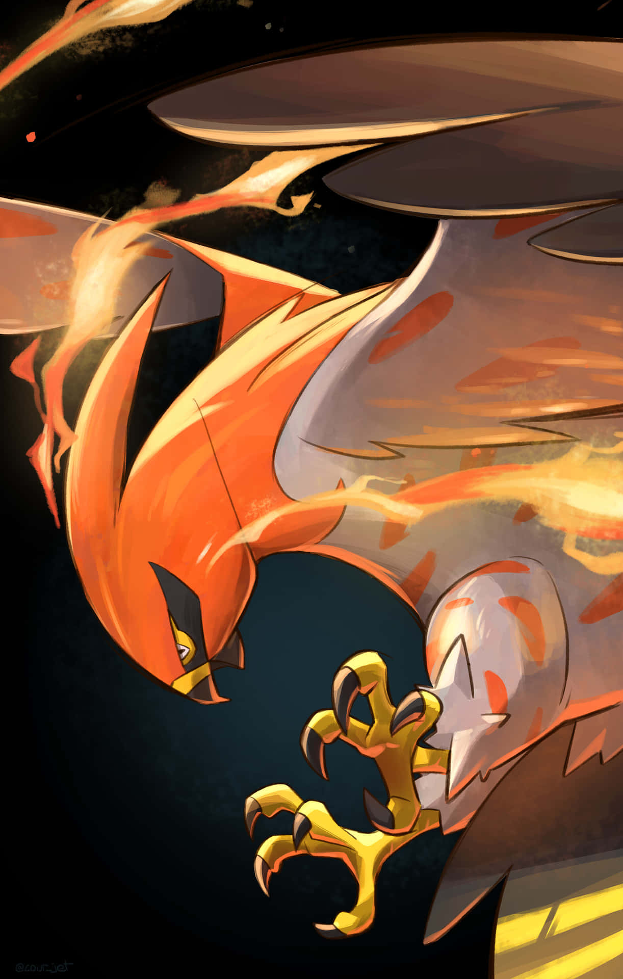 Epic Talonflame In Action Wallpaper