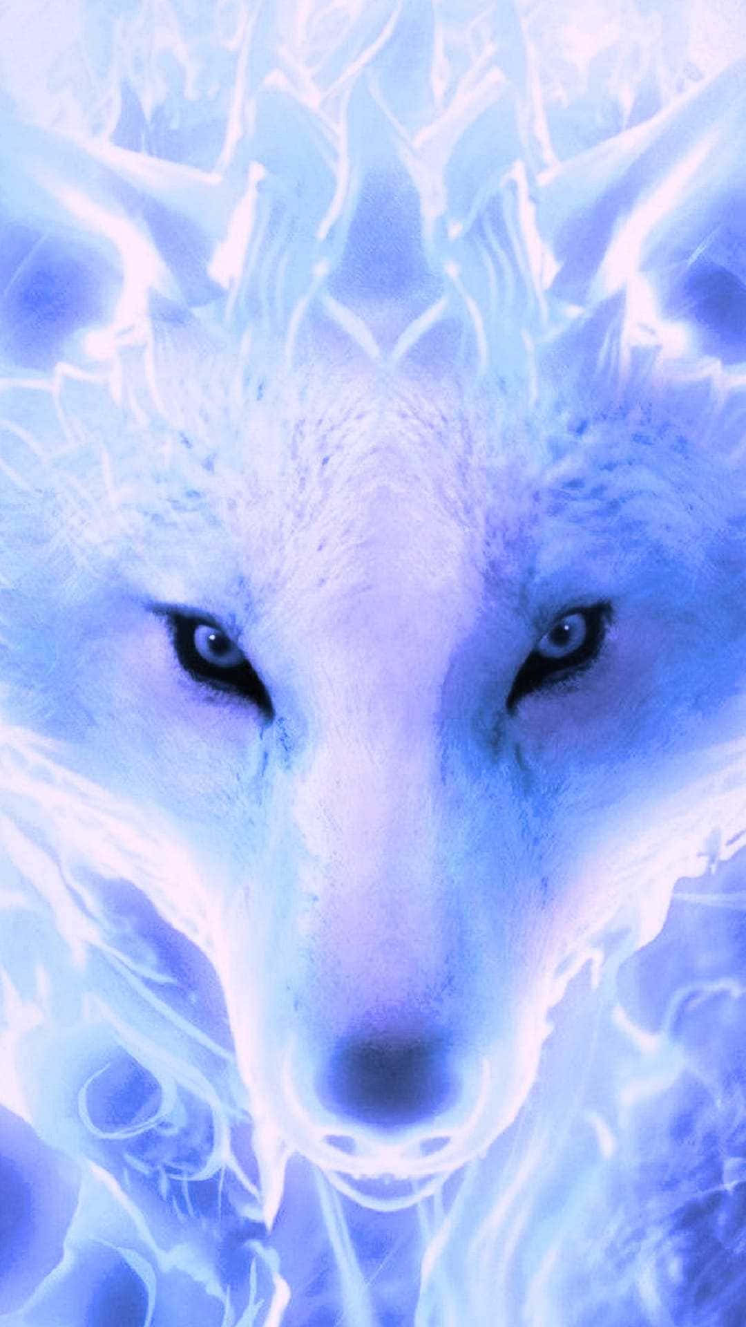 "A beautiful majestic wolf staring off into the night sky." Wallpaper