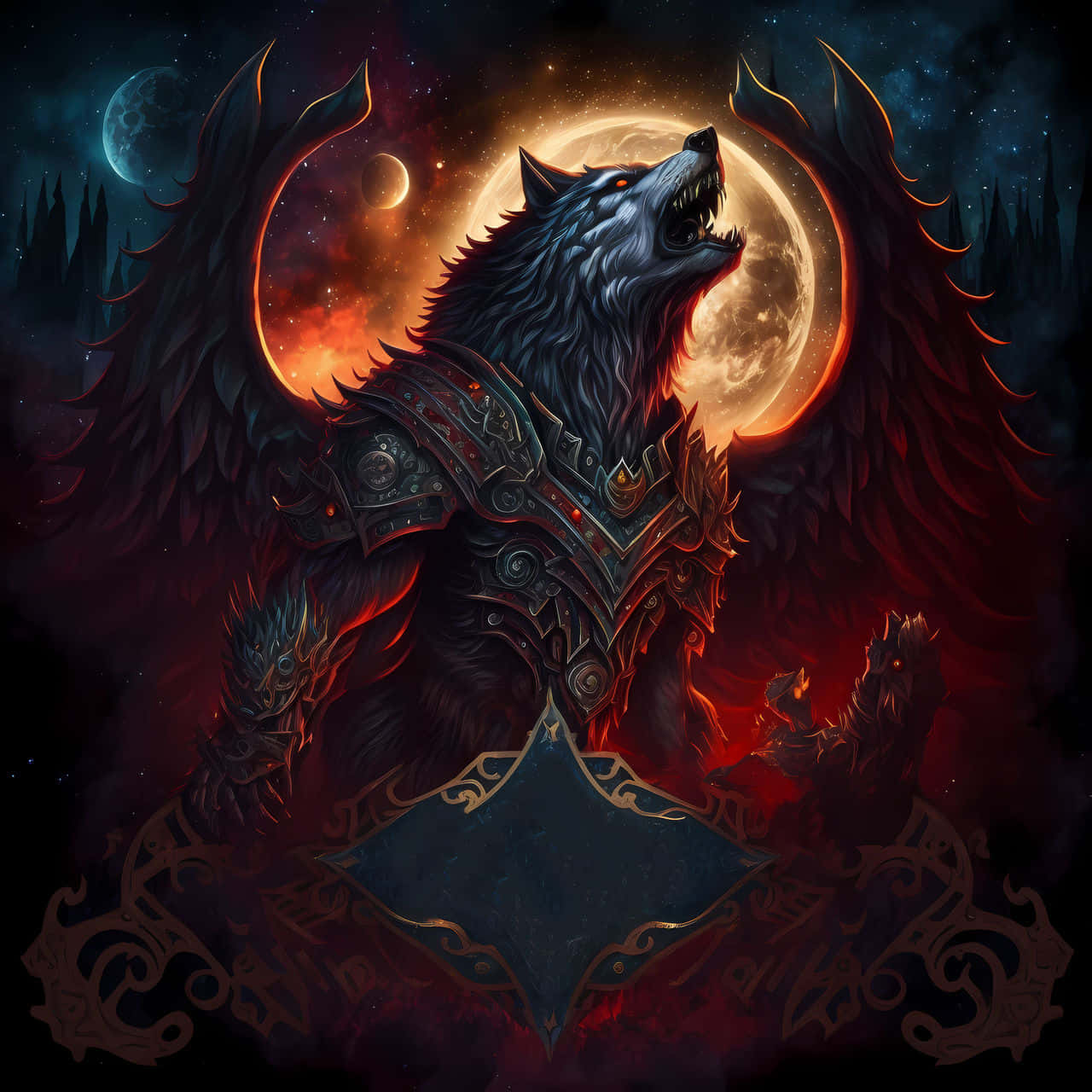 En majestætisk ulv skinnende i månelyset Wallpaper