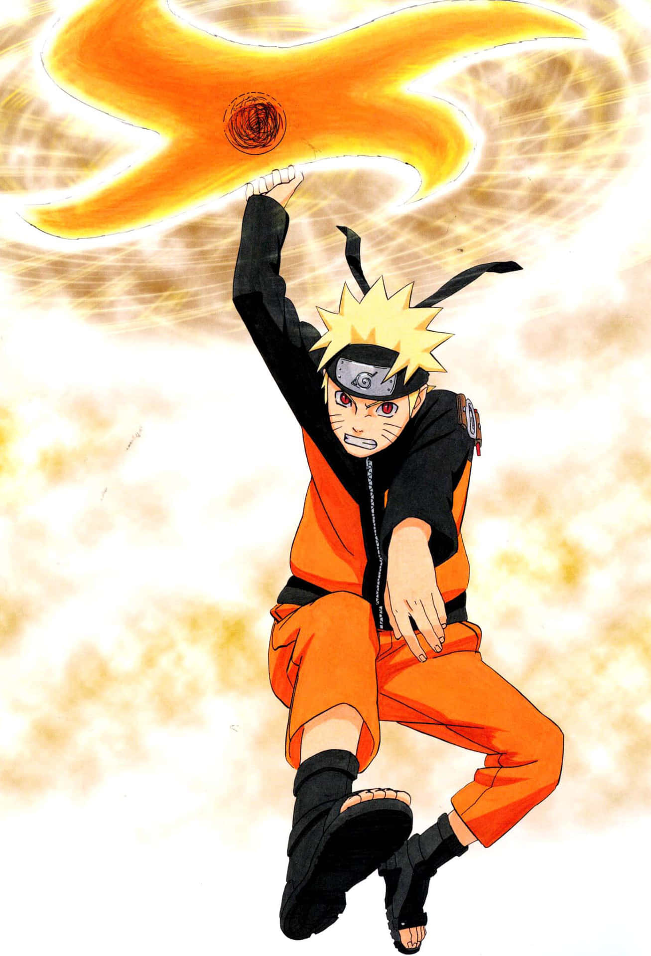 Epicaposa D'azione Di Naruto Su Uno Sfondo Mistico