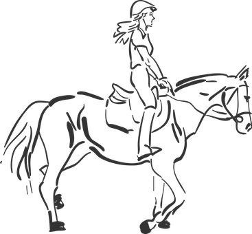 Equestrian Silhouette Art PNG
