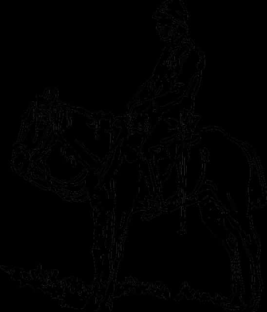 Equestrian_ Silhouette_ Outline PNG
