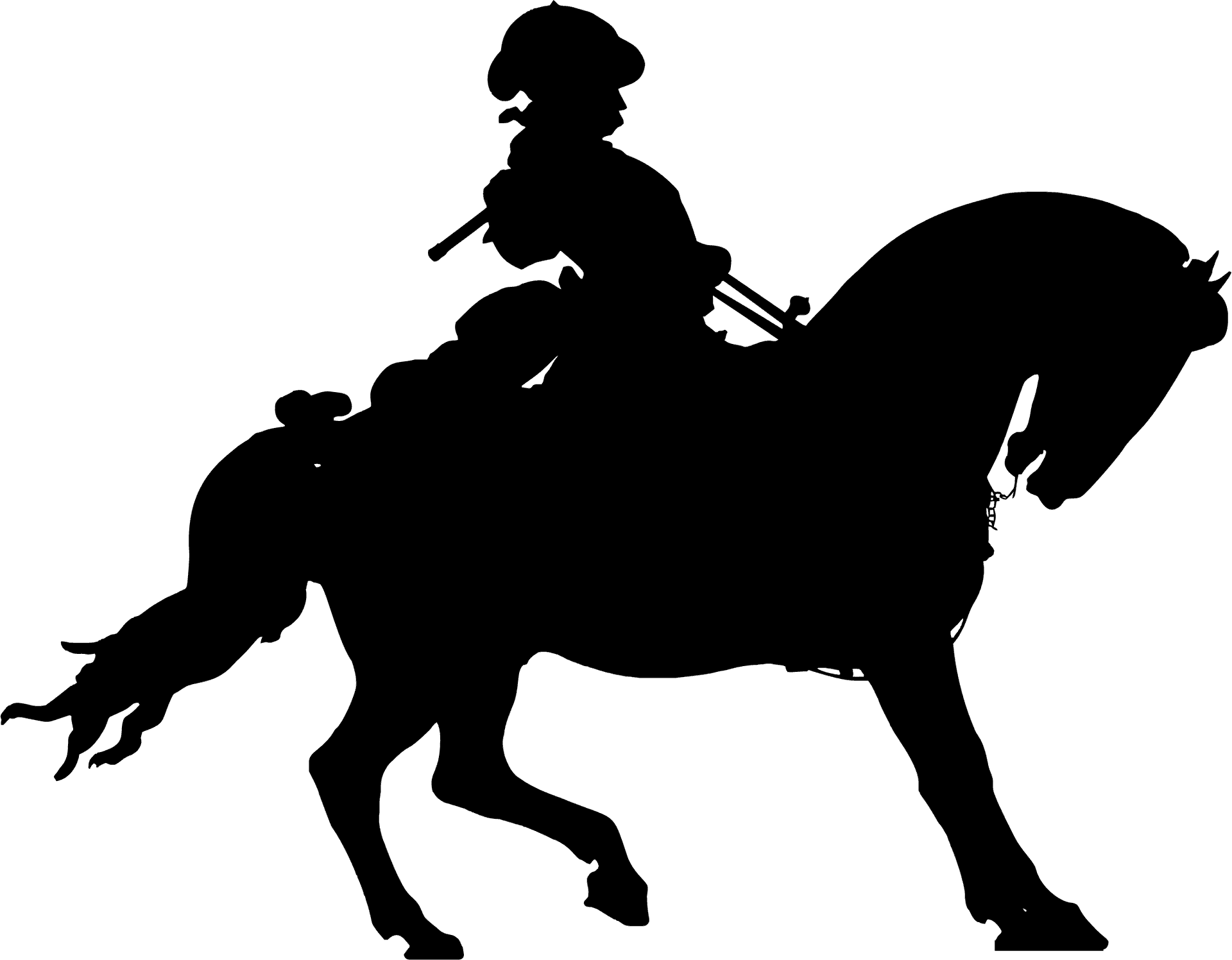 Equestrian Silhouette Profile PNG