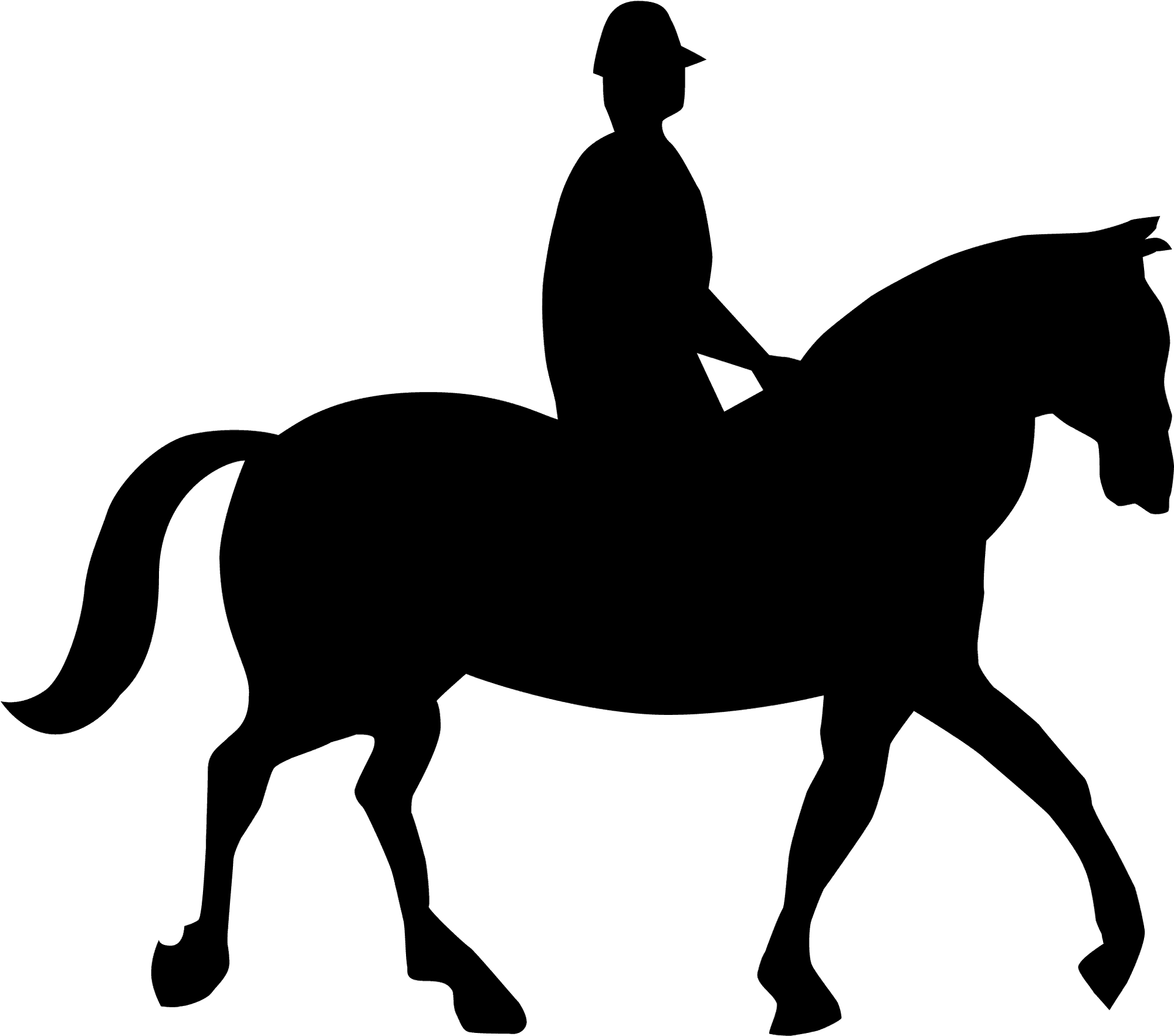 Equestrian Silhouette Walk PNG