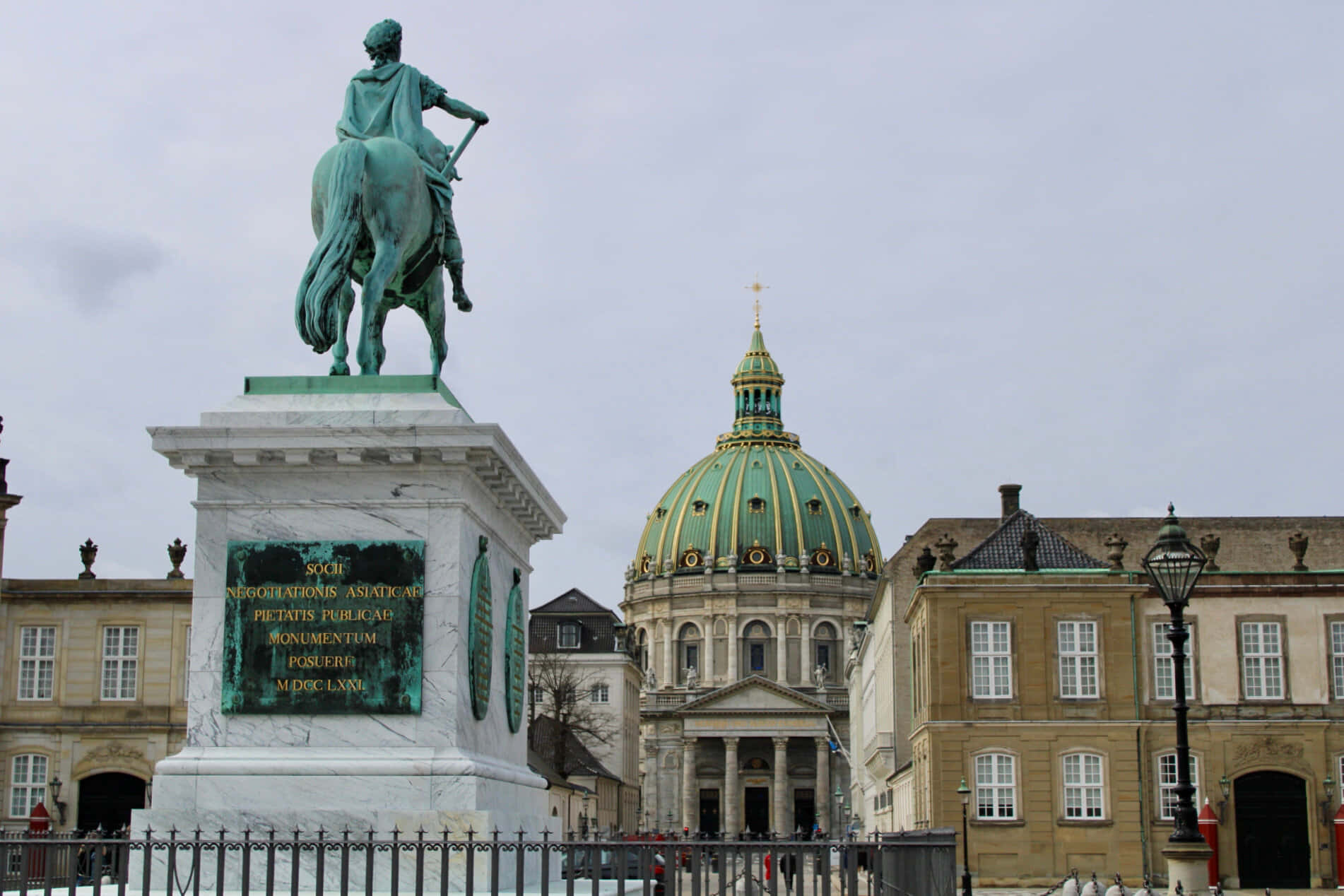 Equestrian Statue In The Heart Of Amalienborg Palace Wallpaper