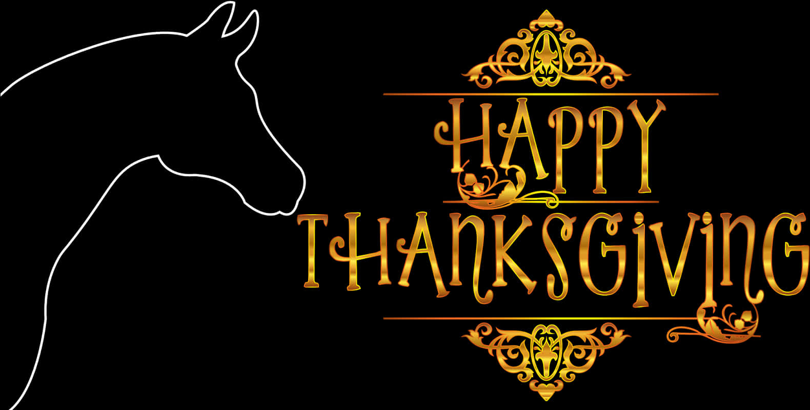 Equestrian Thanksgiving Greeting PNG