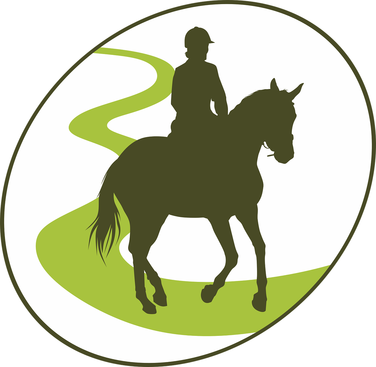 Equestrian_ Silhouette_on_ Trail PNG