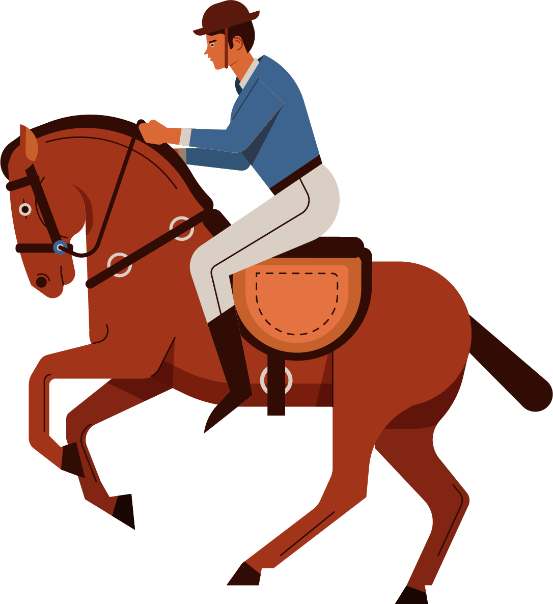 Equestrianin Action Illustration PNG