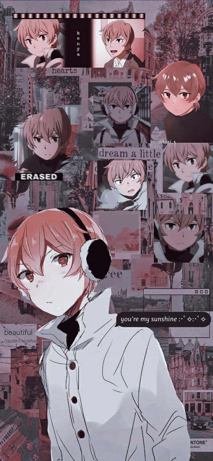 Erased Anime Kenya Kobayashi Collage Aesthetic Wallpaper