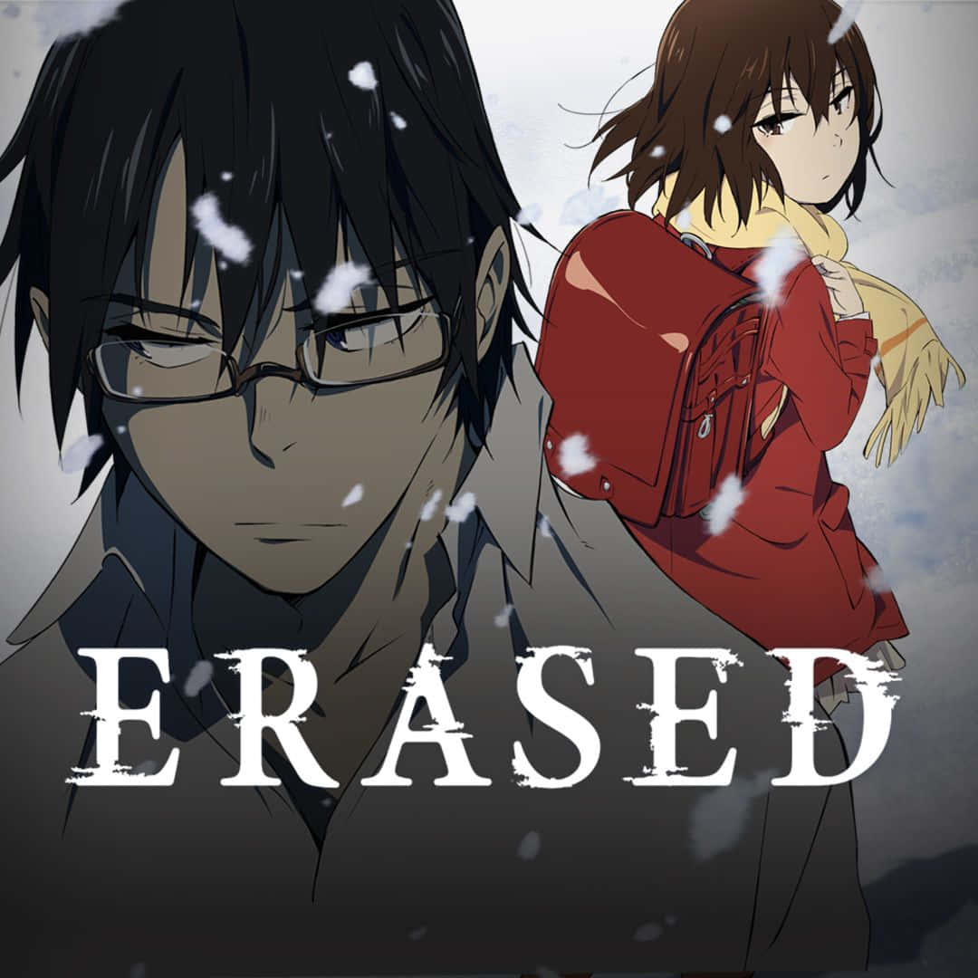 Download A poignant moment in Erased Anime featuring main characters  Satoru, Kayo, Osamu, Kenya, and Hiromi. Wallpaper