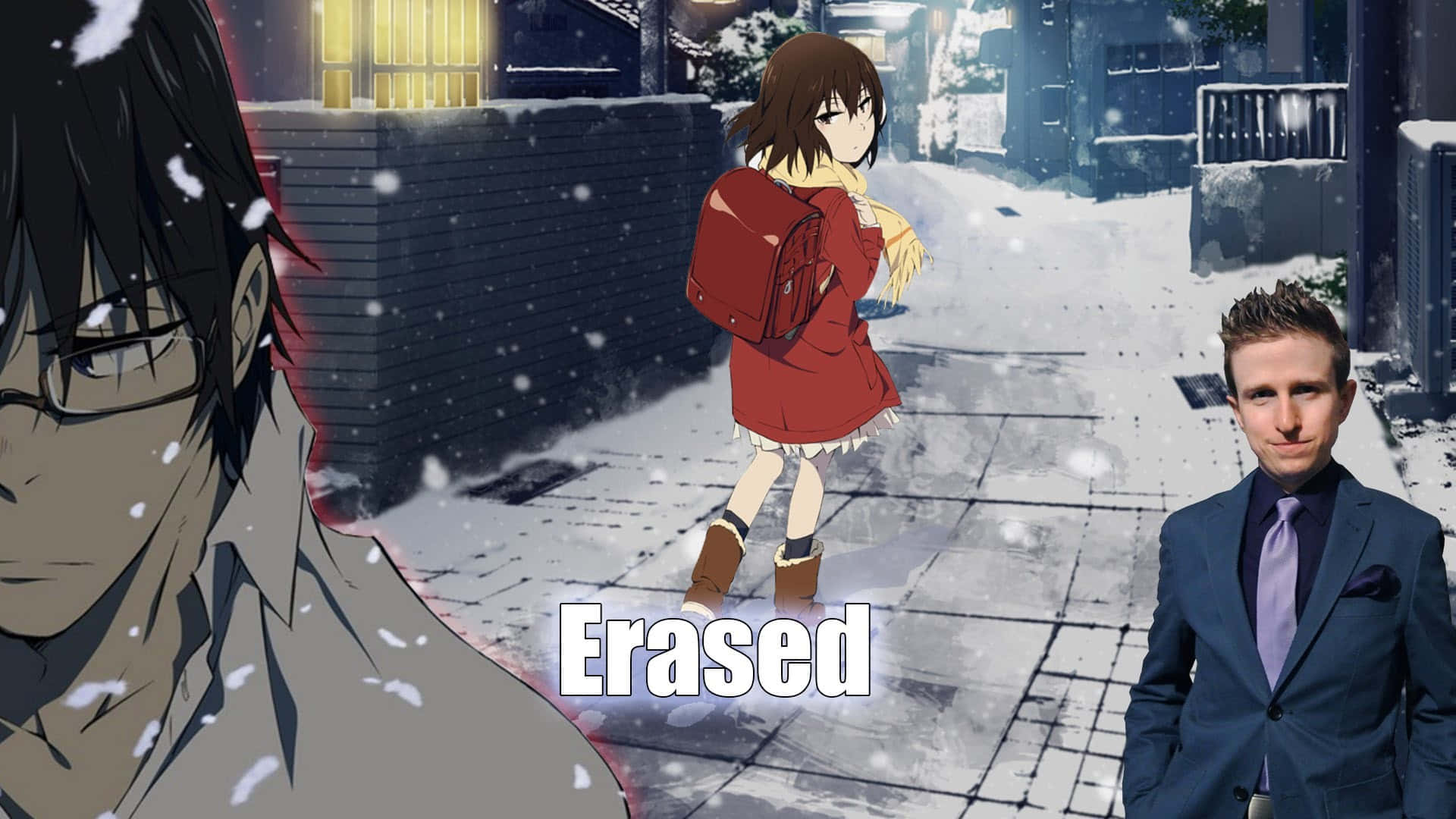 Exciting moments from Erased - A stellar Anime Series Wallpaper