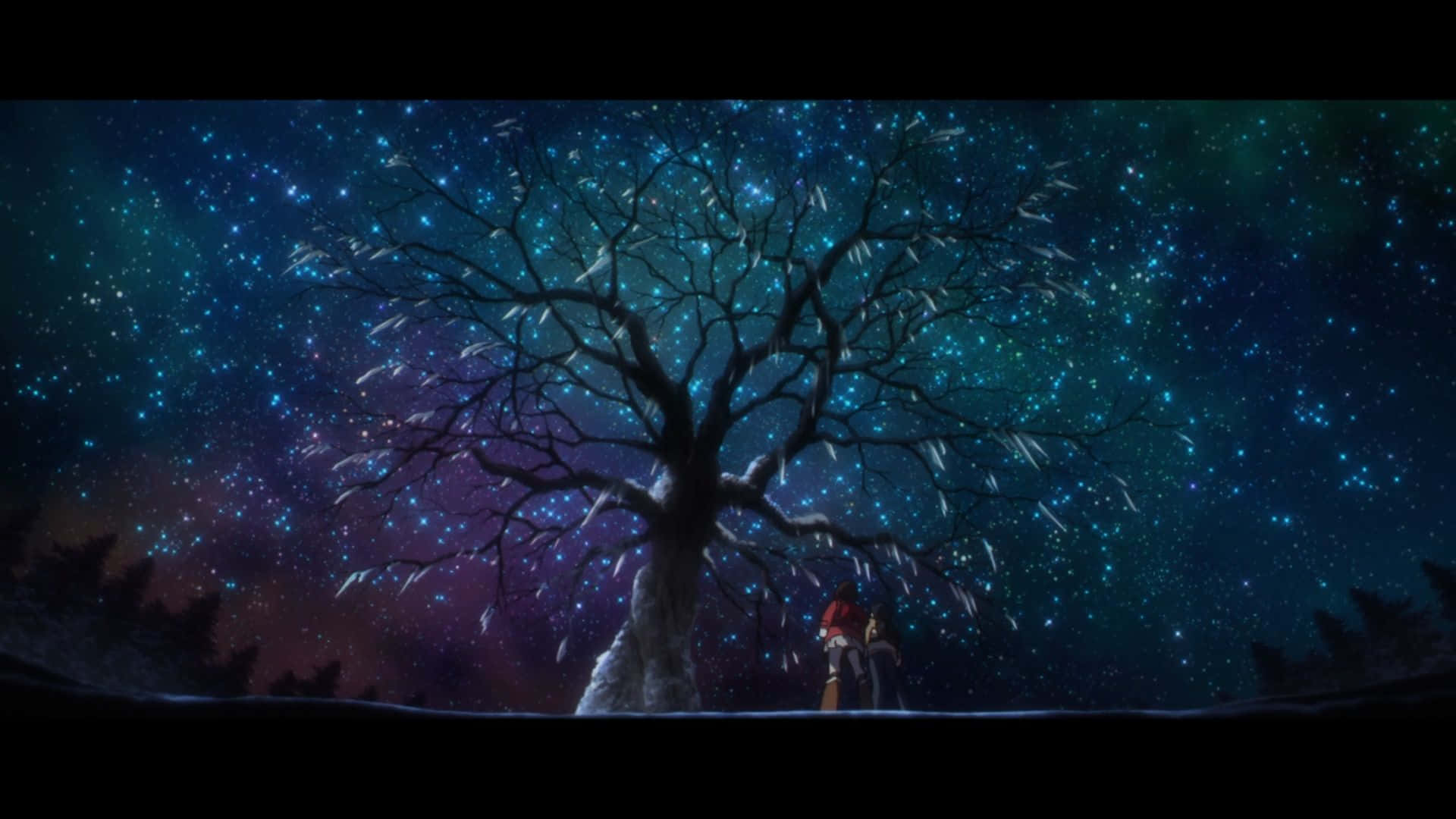 A Tree With Stars In The Sky