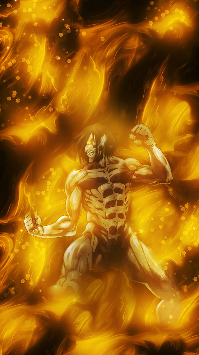 Eren Flaming Titan Wallpaper