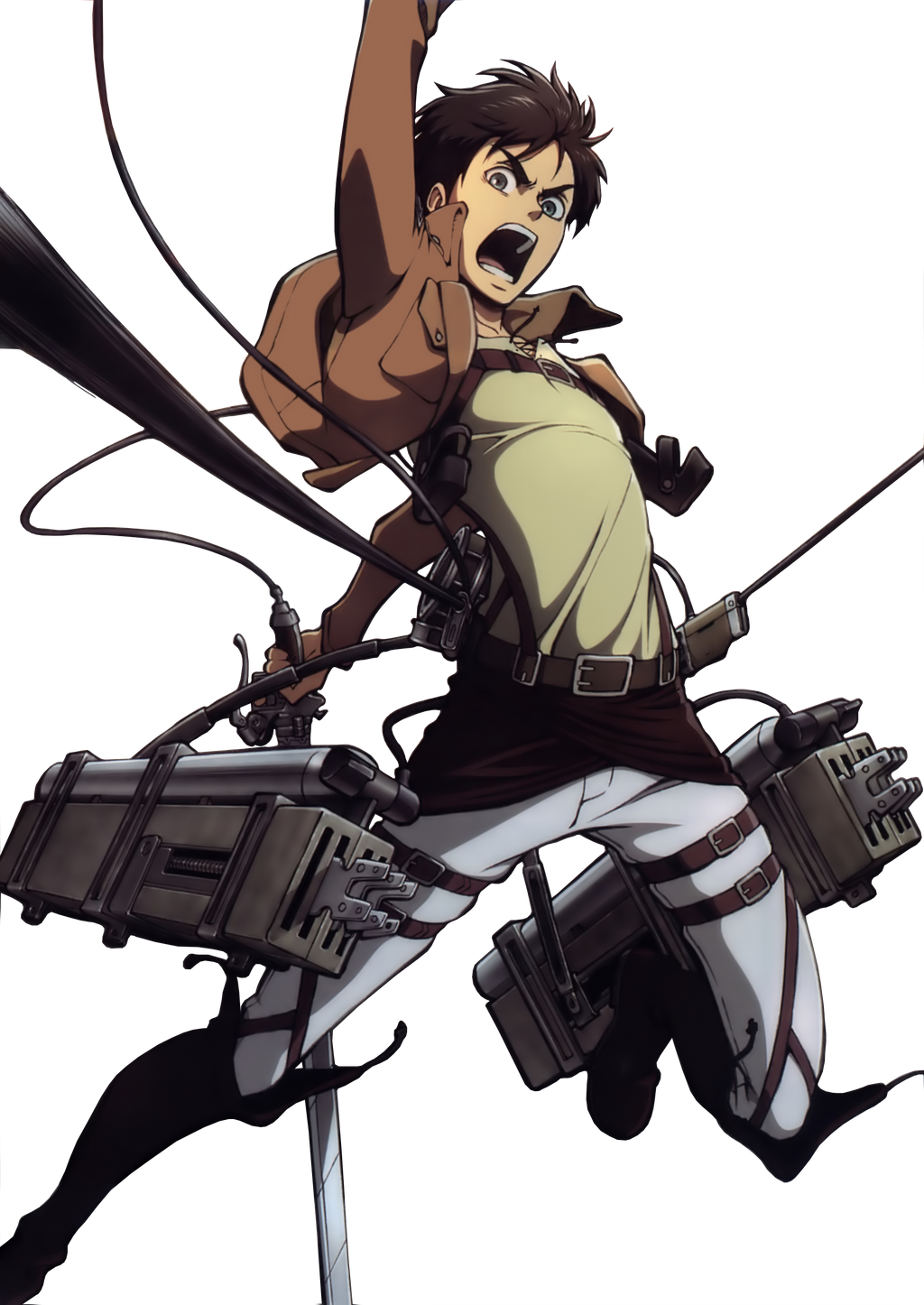 Eren Yeager Action Pose PNG