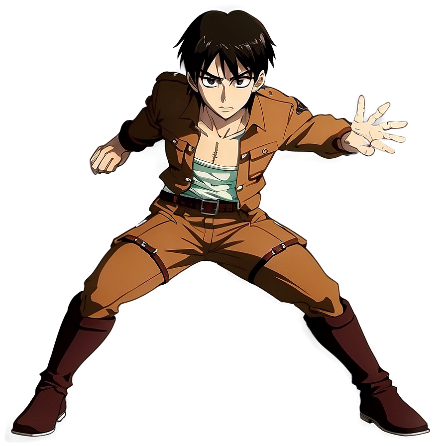 Eren Yeager Fighting Stance Png Mtj PNG