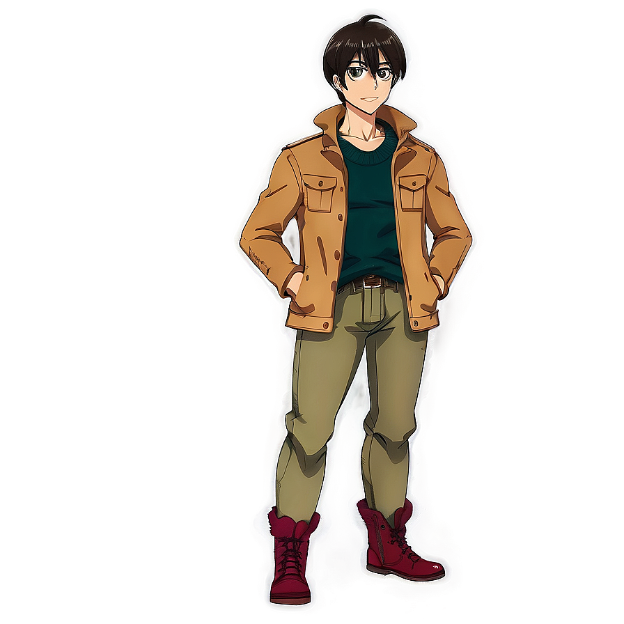 Eren Yeager In Winter Clothing Png Wof PNG