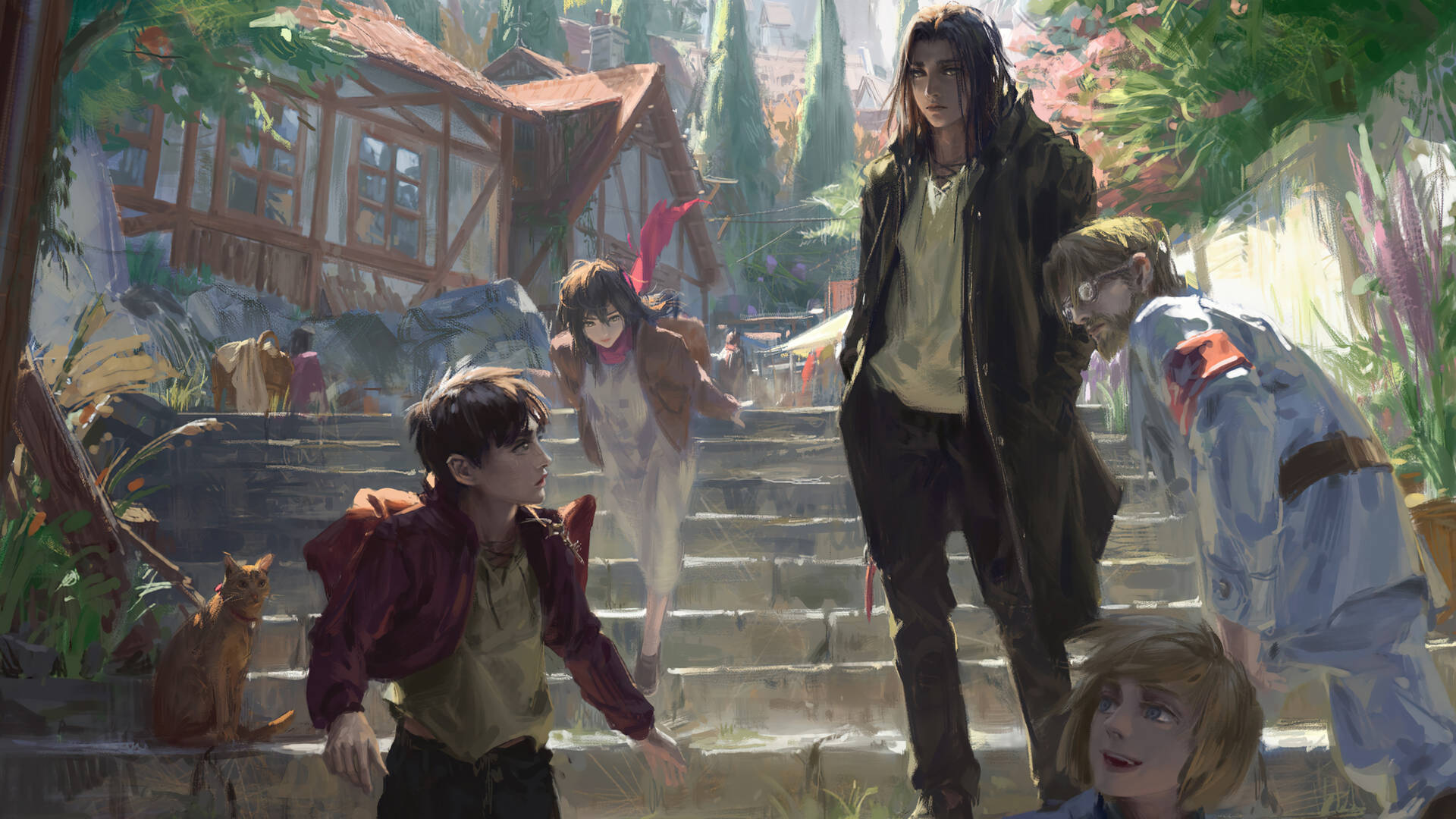 Erenyeager, Mikasa, Armin, Zeke Gemälde Wallpaper