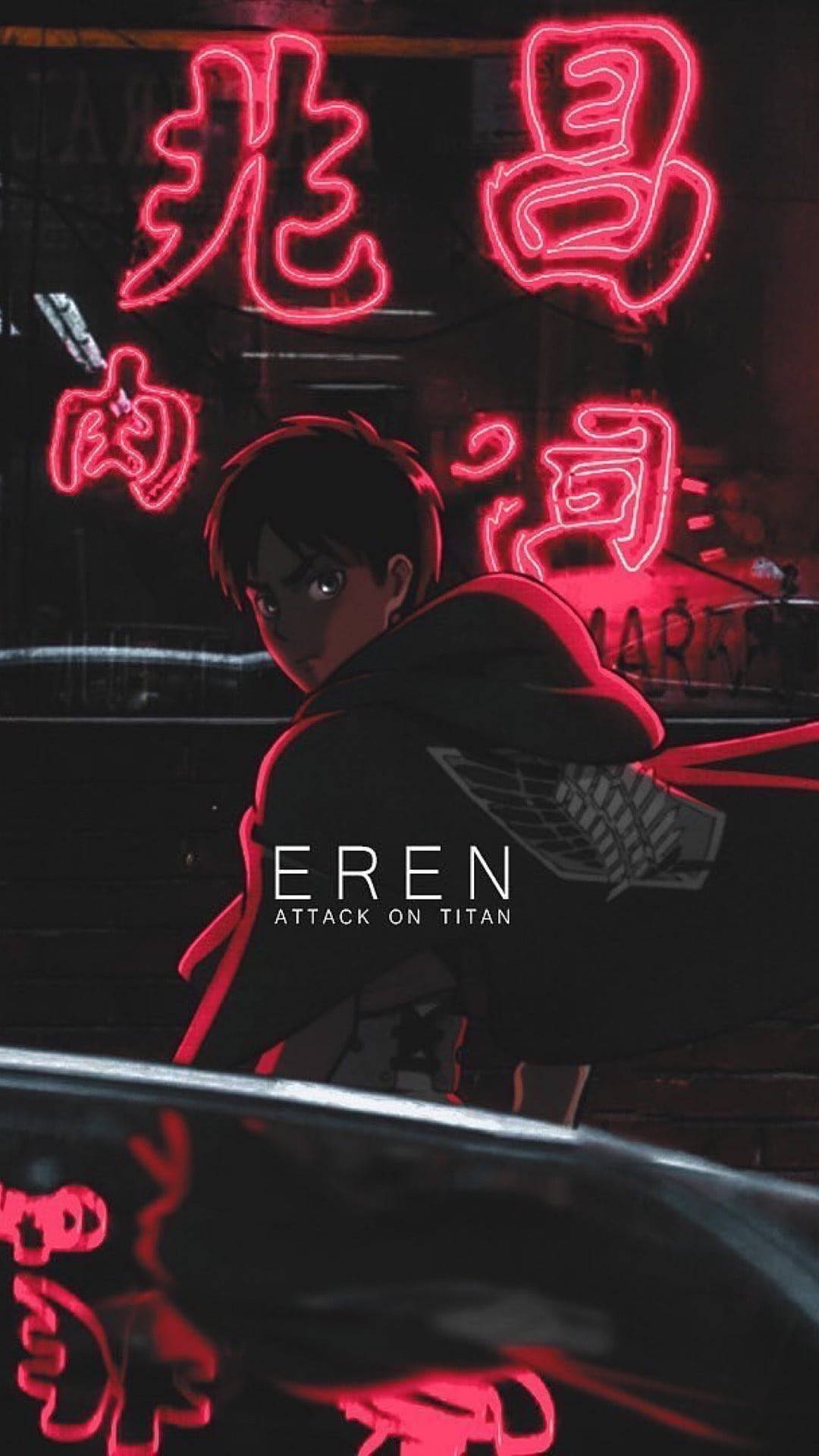 Retratode Eren Yeager De Attack On Titan Para Iphone. Fondo de pantalla