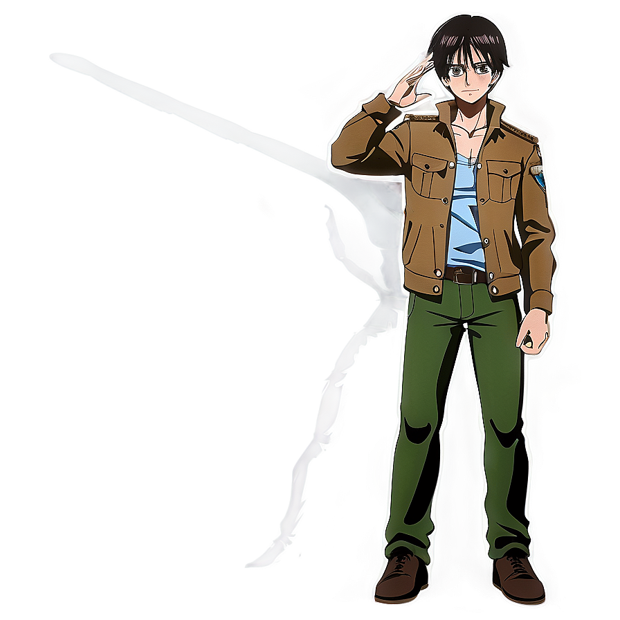 Eren Yeager Salute Pose Png Tpk PNG