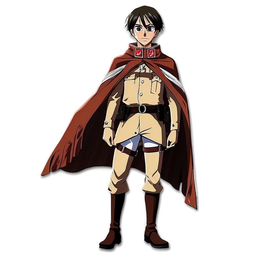 Eren Yeager With Scout Regiment Cape Png Bbl PNG