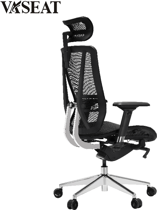 Ergonomic Office Chair Black Mesh PNG