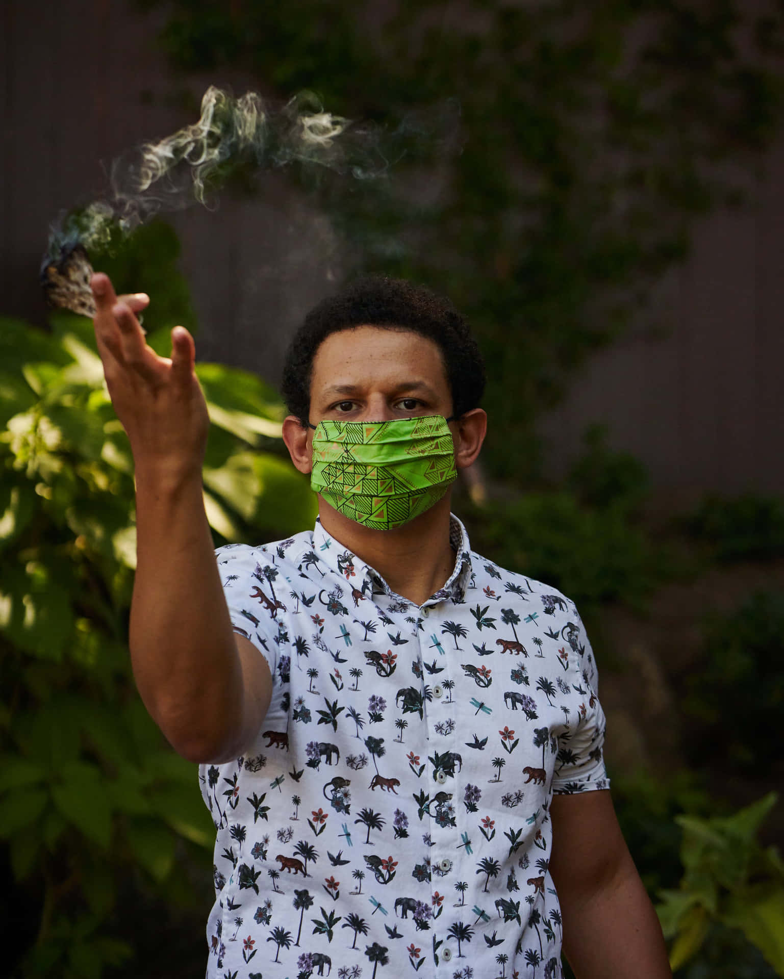 Eric Andre Green Mask Smoke Wallpaper