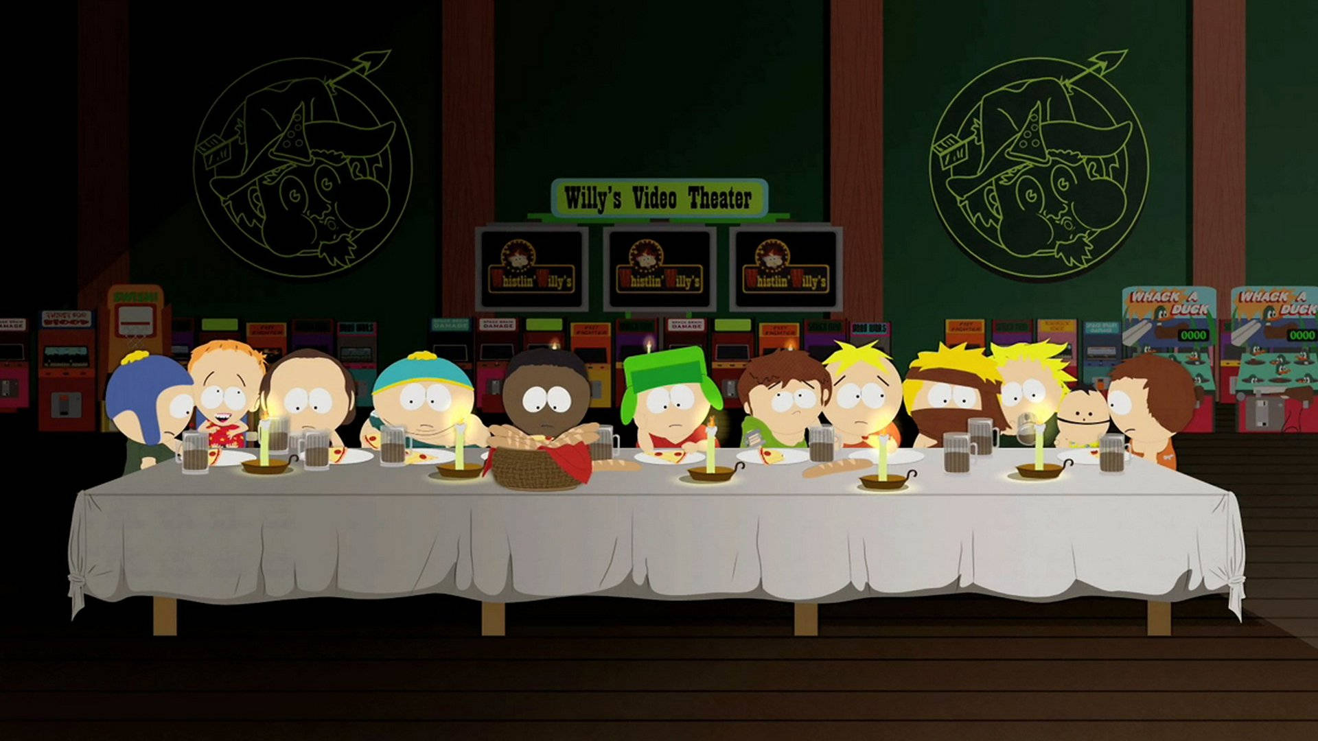 Eric Cartman Last Supper With Friends Wallpaper